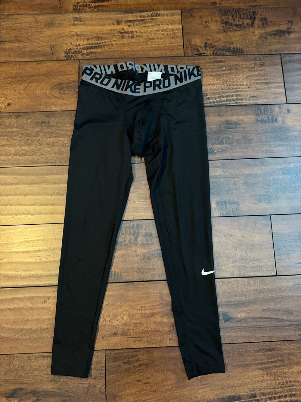 Nike Black Kids Performance Leggings with Gray 'PRO NIKE' Waistband